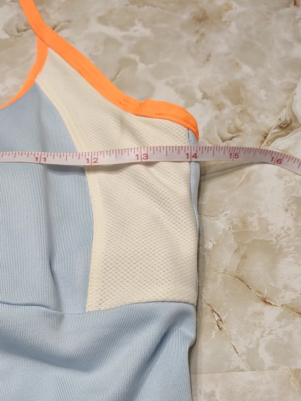 Nike Powder Blue & Navy/Teal Tennis Tank and Skort with Neon Orange Accents